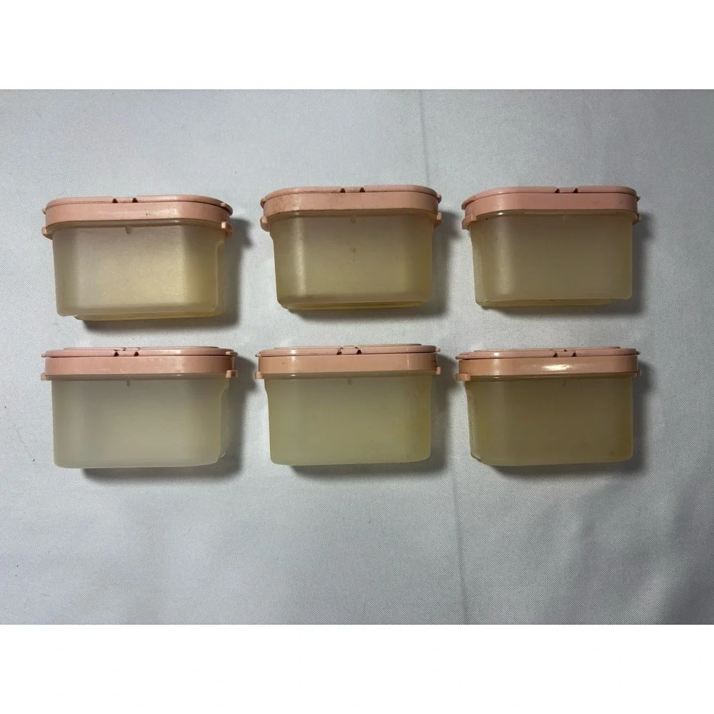 Lot Of 49 Vintage Tupperware Pink Spice Rack with Carousel, Cups, Cereal